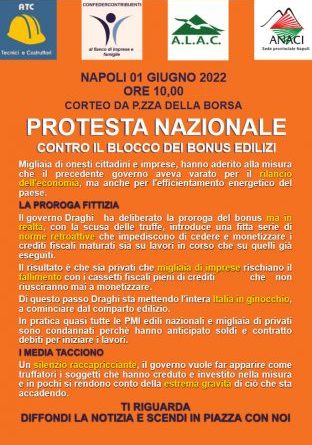 Corteo protesta Napoli contro blocco cessione dei crediti
